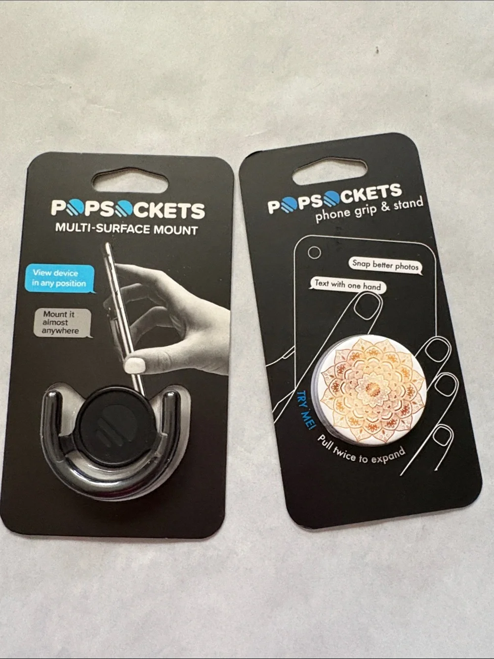 PopSockets Phone Grip & Multi-Surface Mount - Black & White golden silence new